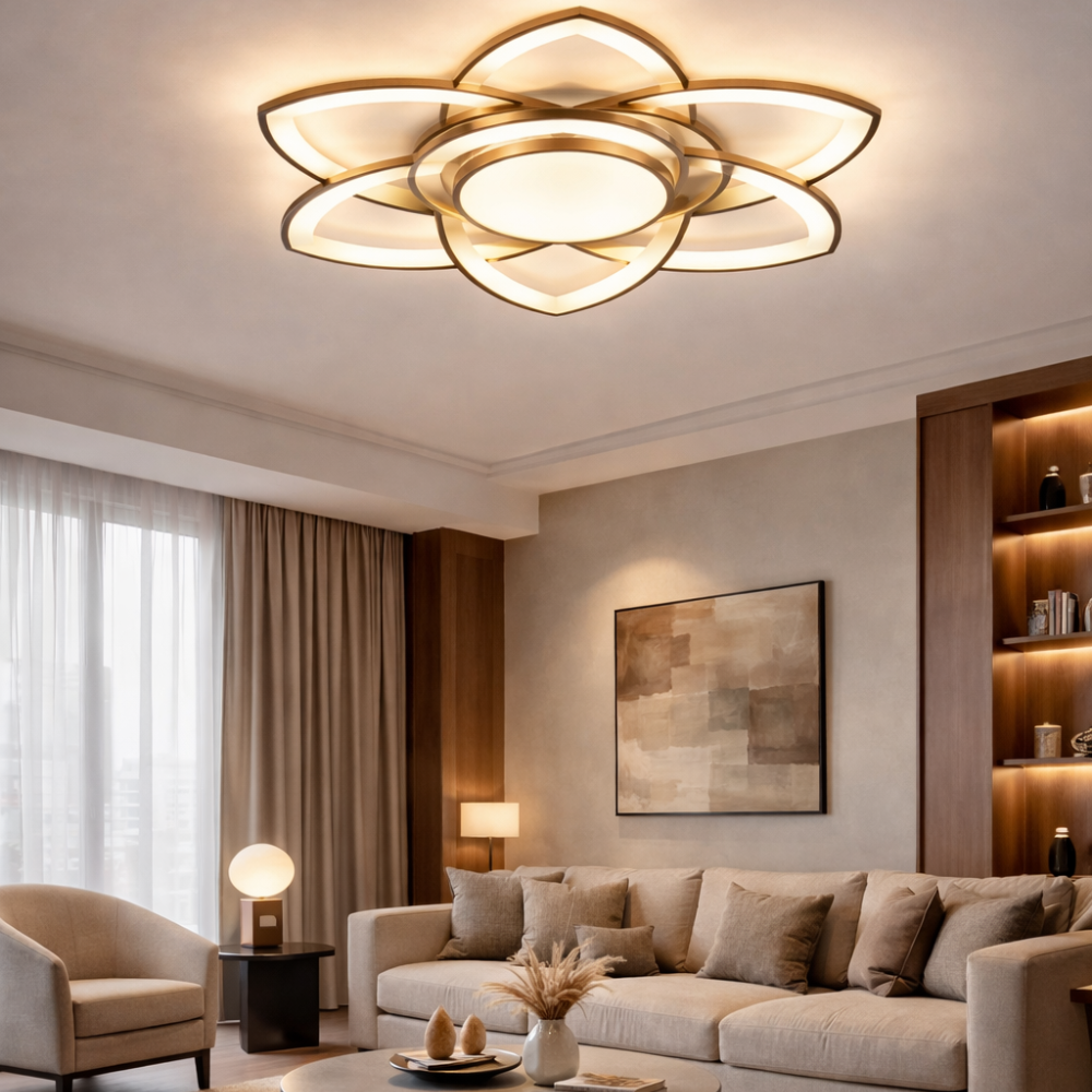 Gold Flower Ceiling Light