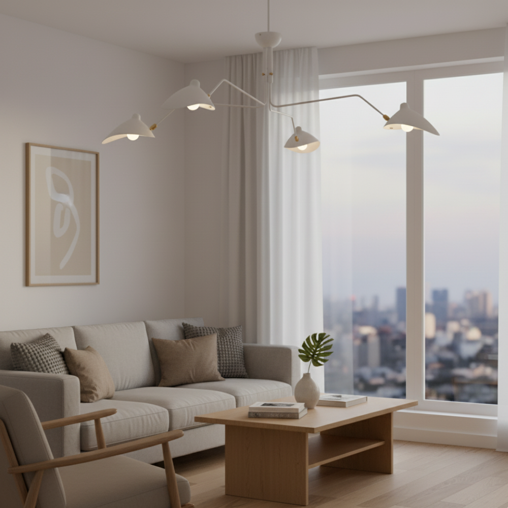 Deckenleuchte – Dreifach-Schwenkleuchte im Mid-Century-Stil