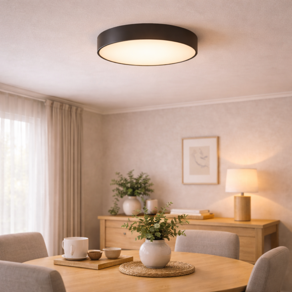 Slim Round LED Ceiling Light with Low Profile Design for Living Room and Bedroom