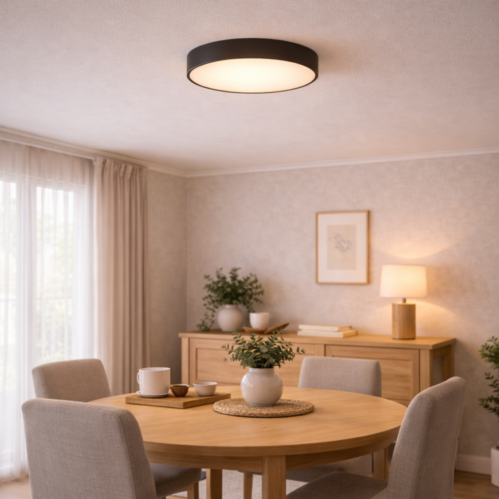 Slim Round LED Ceiling Light with Low Profile Design for Living Room and Bedroom