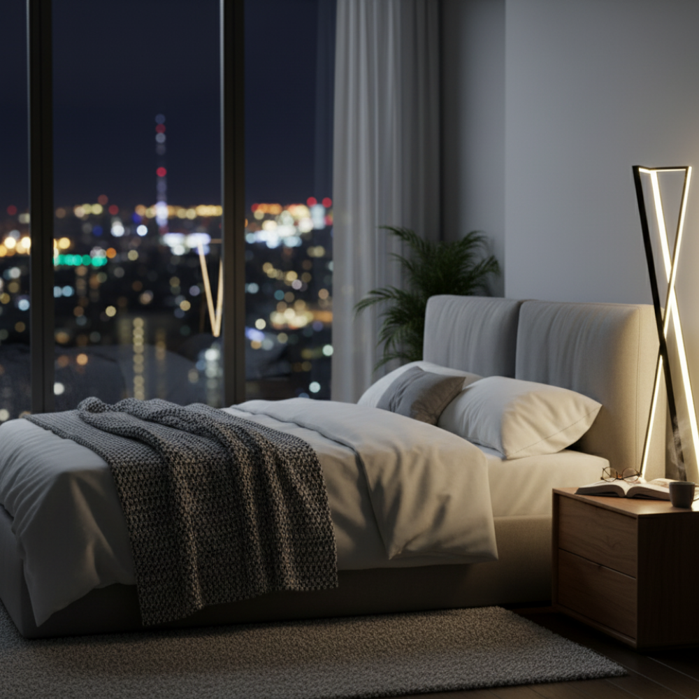 LED Stehlampe – Spiralform Design, Standlampe, Warmweiß, Modern