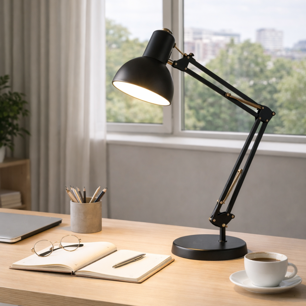 Adjustable Desk Lamp with Metal Arm