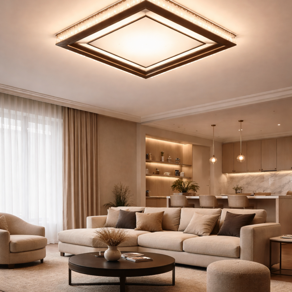 Square Ceiling Light with LED Panel