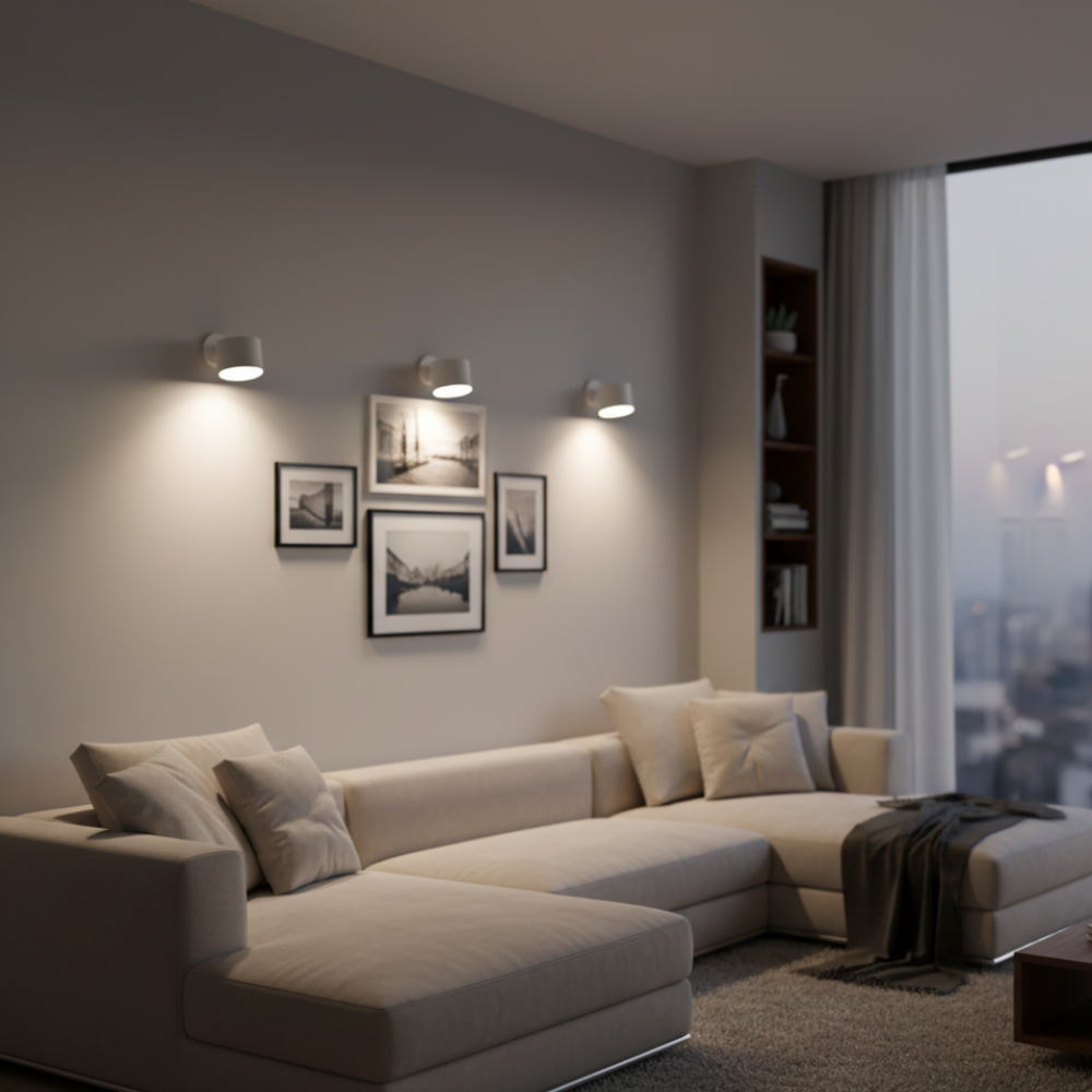 LED Wandleuchte – Verstellbarer Zylinderstrahler, Indoor, Warmweiß