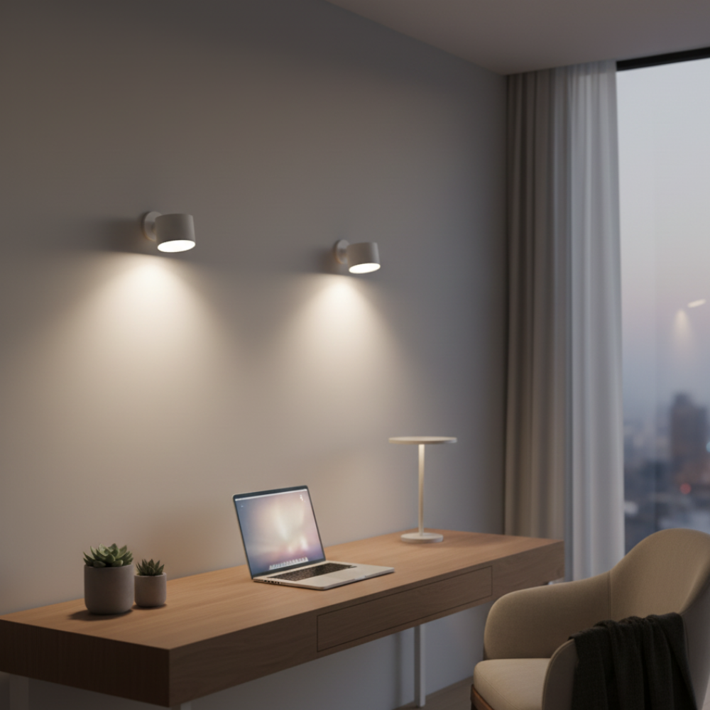 LED Wandleuchte – Verstellbarer Zylinderstrahler, Indoor, Warmweiß