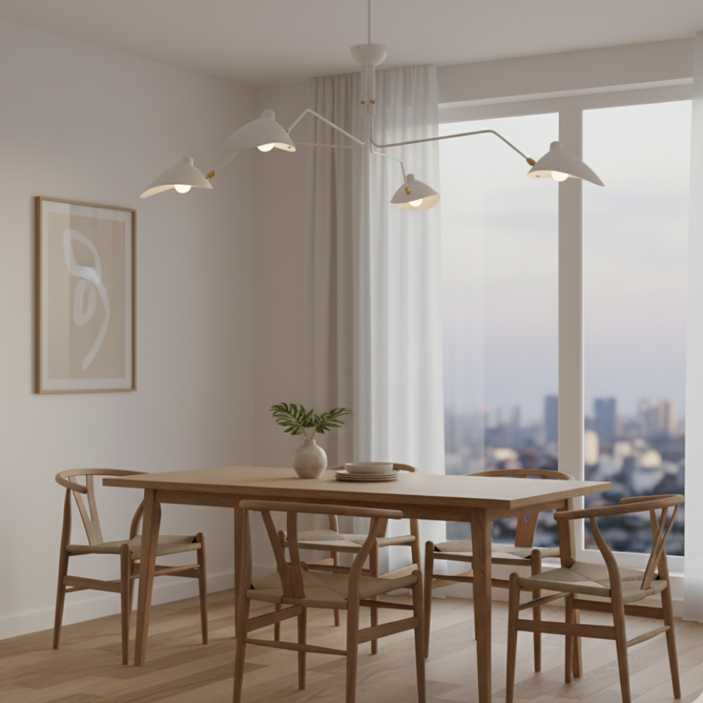 Deckenleuchte – Dreifach-Schwenkleuchte im Mid-Century-Stil