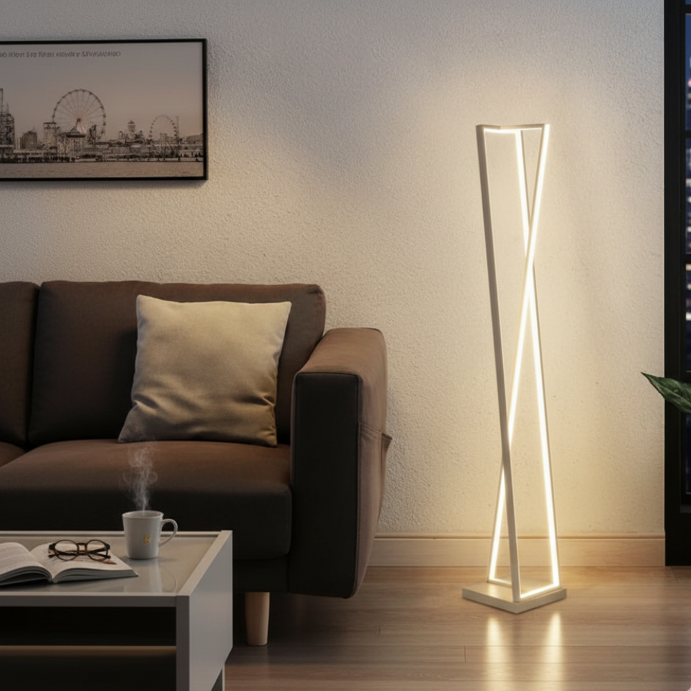 LED Stehlampe – Spiralform Design, Standlampe, Warmweiß, Modern